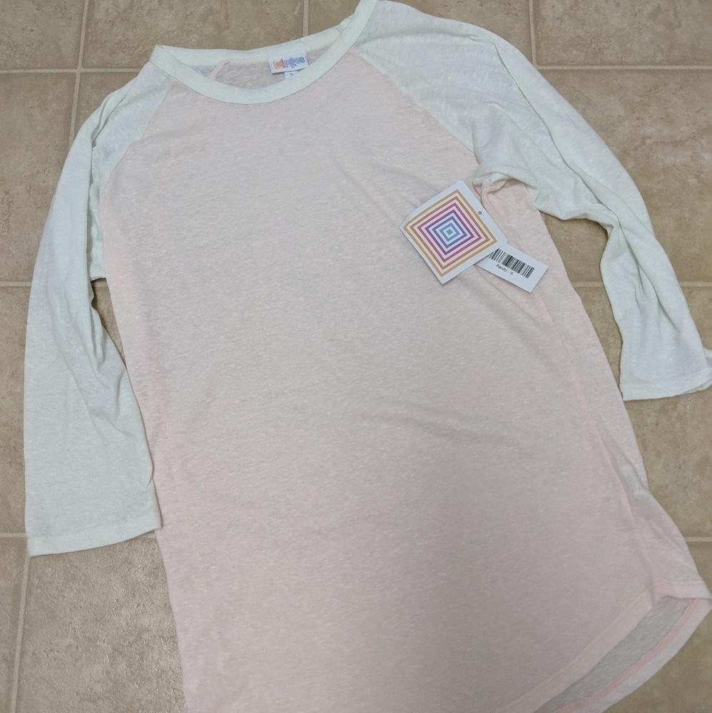 NWT LulaRoe Randy Light Peach and Cream Size S